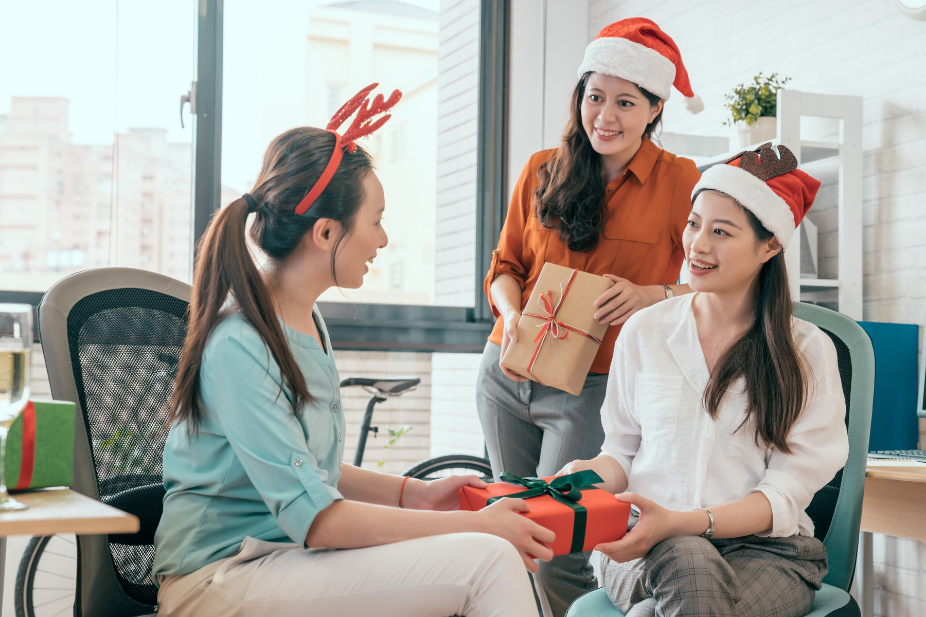 Team Is Playing Christmas Gift Exchange
